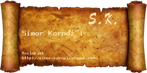 Simor Kornél névjegykártya